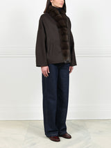 Double Face Cashmere Jacket with Russian Sable Tuxedo