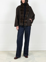 Double Face Cashmere Jacket with Russian Sable Tuxedo