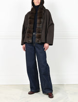 Double Face Cashmere Jacket with Russian Sable Tuxedo