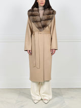Double Face Cashmere coat with Sable Collar