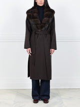 Double Face Cashmere coat with Sable Collar