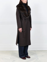 Double Face Cashmere coat with Sable Collar