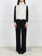 The Izzy White Cashmere Crew Neck Coat