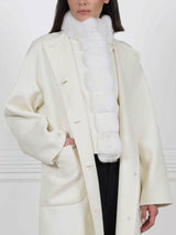 The Izzy White Cashmere Crew Neck Coat