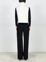The Izzy White Cashmere Crew Neck Coat
