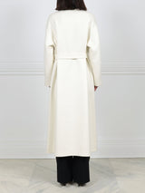 The Izzy White Cashmere Crew Neck Coat