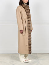 Double Face Cashmere coat with Sable tuxedo