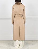 Double Face Cashmere coat with Sable tuxedo