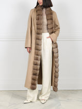 Double Face Cashmere coat with Sable tuxedo