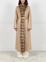 Double Face Cashmere coat with Sable tuxedo