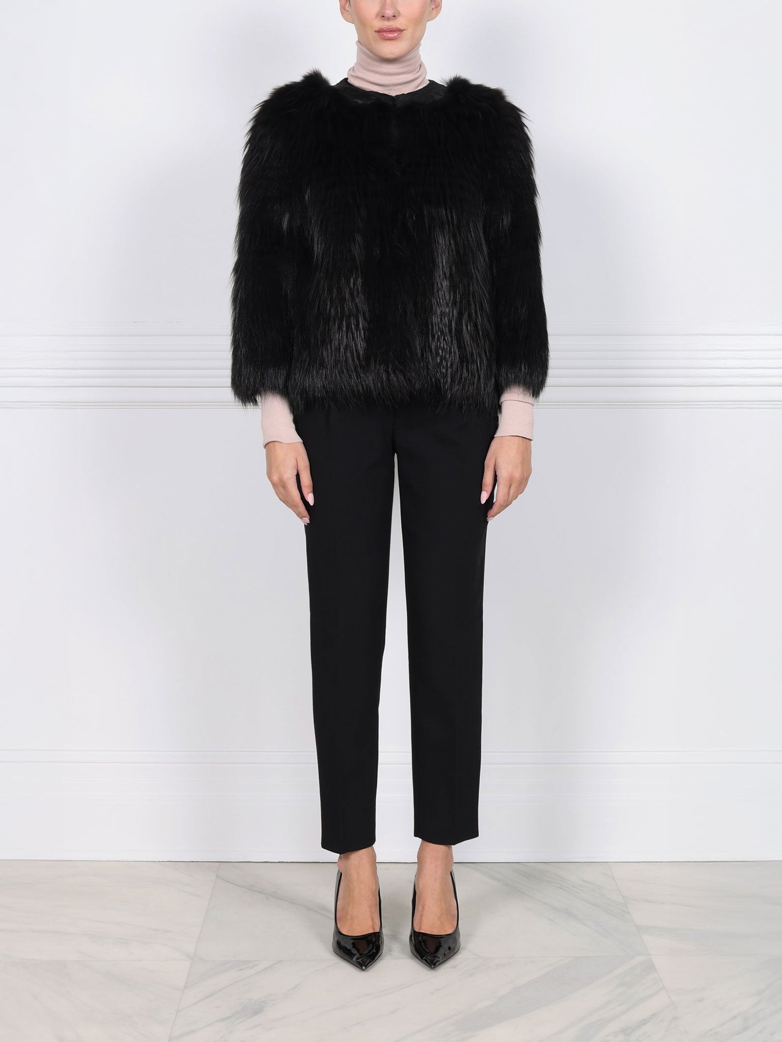 Stripped Fur Jacket