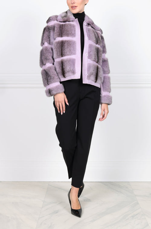 The Mini Lodge Mink Fur & Suede Jacket in Lavender