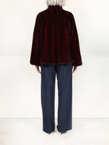 The Grayson Mink Fur Jacket in Burgundy