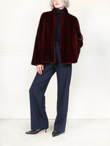 The Grayson Mink Fur Jacket in Burgundy