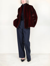 The Grayson Mink Fur Jacket in Burgundy