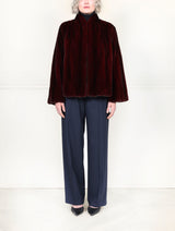 The Grayson Mink Fur Jacket in Burgundy