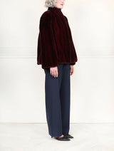 The Grayson Mink Fur Jacket in Burgundy