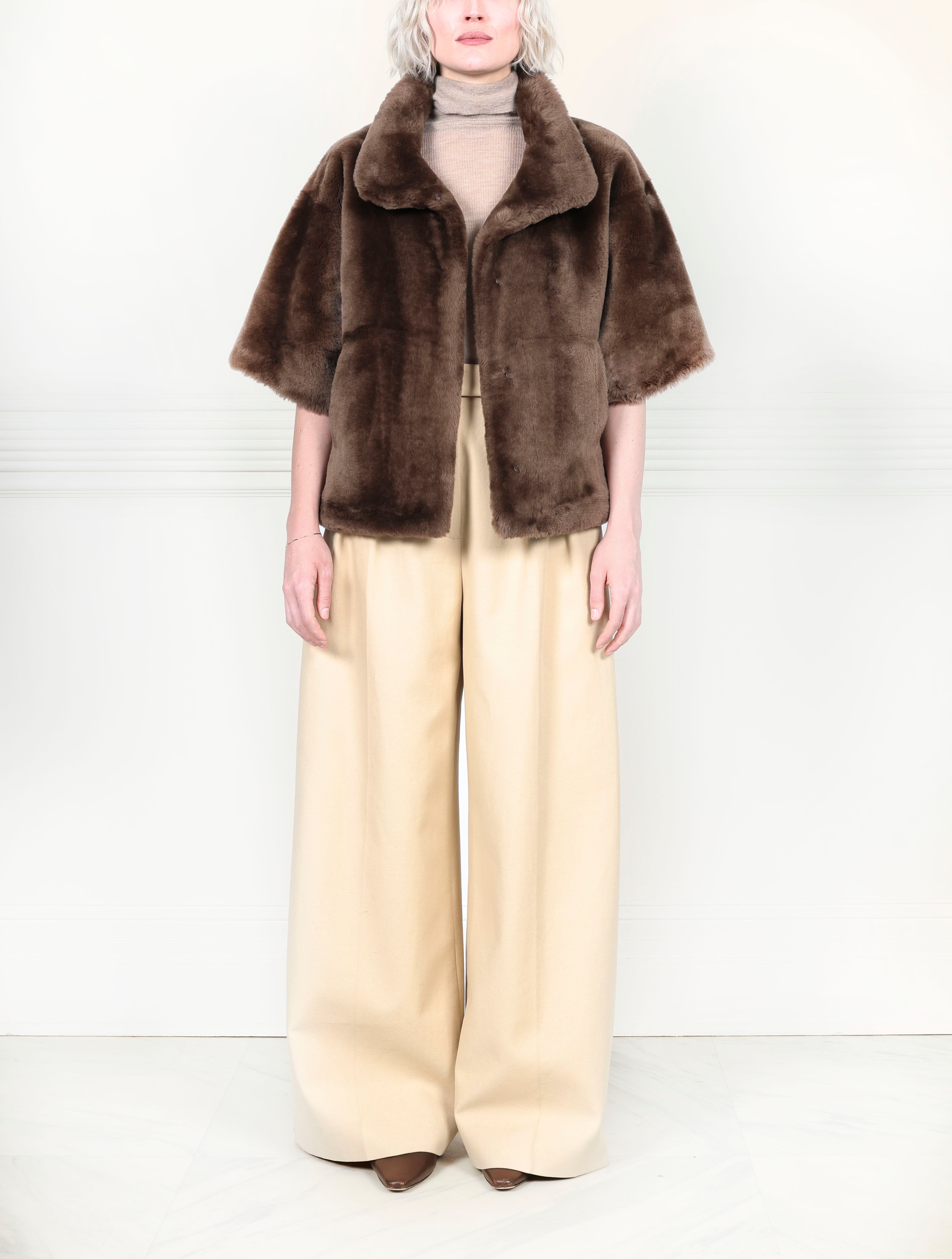 The Errika Smooth Shearling Jacket