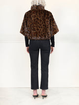 The Errika Upcycled Mink Fur Jacket in Leopard Print