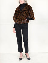 The Errika Upcycled Mink Fur Jacket in Leopard Print