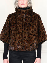 The Errika Upcycled Mink Fur Jacket in Leopard Print