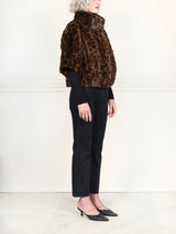 The Errika Upcycled Mink Fur Jacket in Leopard Print
