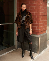 The Errika Upcycled Mink Fur Jacket in Leopard Print