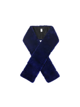 Cross Cut Mink Fur Scarf In Cobalt Blue