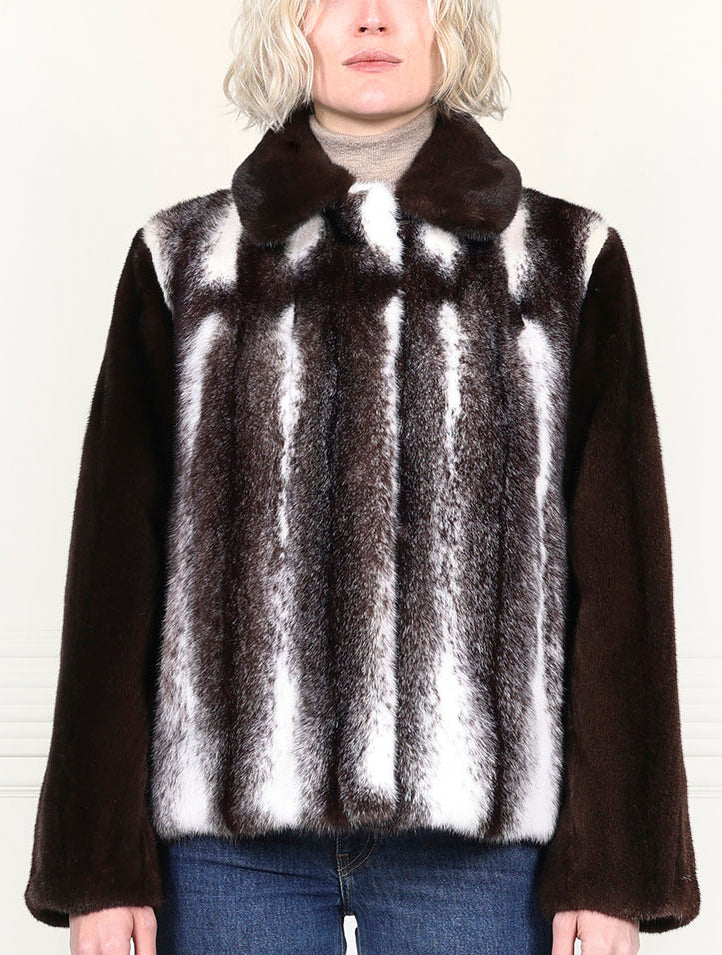 The Isla Cross Mink Fur Jacket