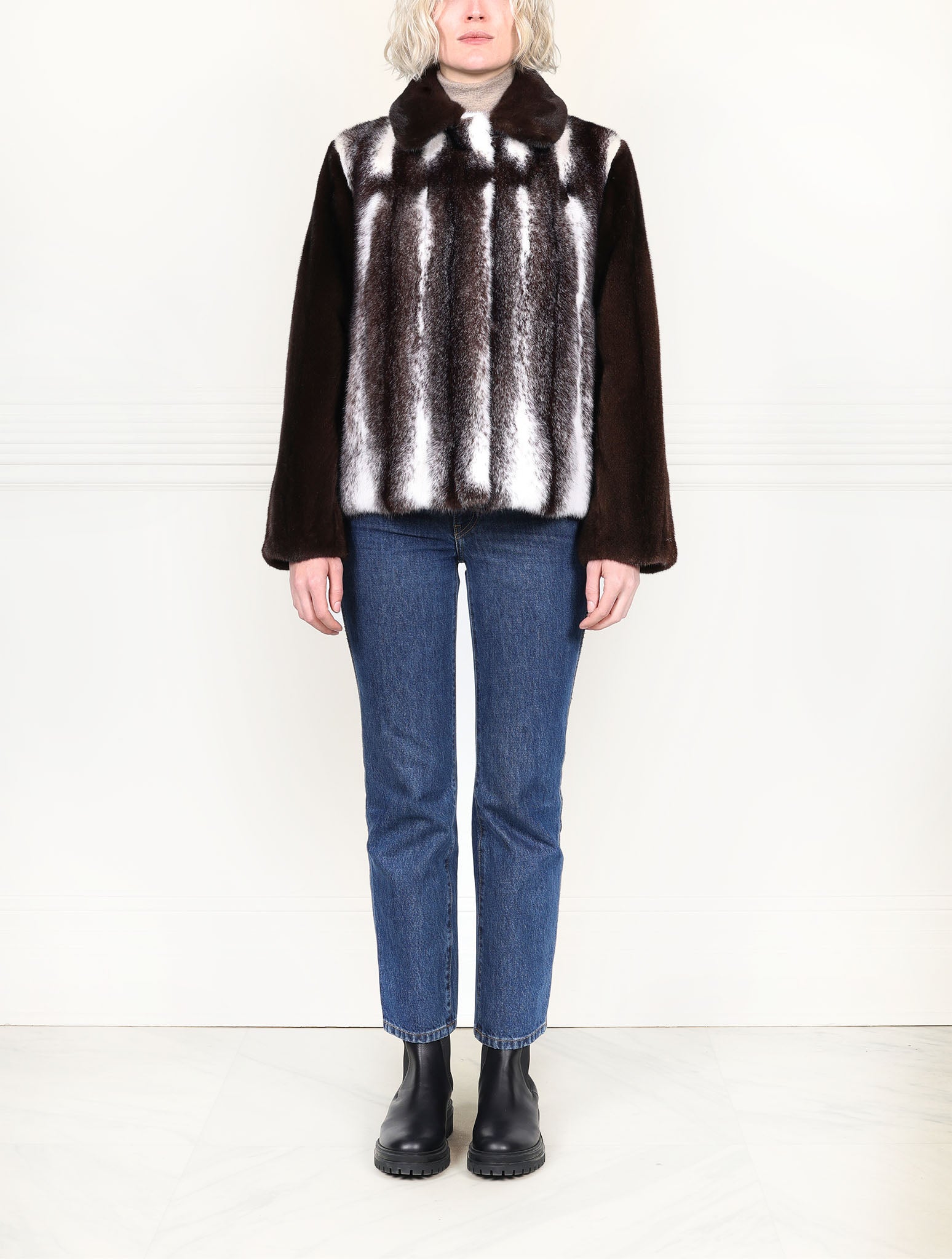The Isla Cross Mink Fur Jacket