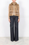 The Eliana Golden Sable Zip Vest