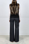 Fitch Fur Vest with Black Cashmere Hem