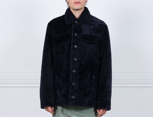 Mens Reversible Shearling Safari Jacket