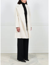 Wool  Clutch Coat with Mink Tuxedo Front