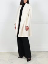 Wool  Clutch Coat with Mink Tuxedo Front