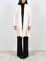 Wool  Clutch Coat with Mink Tuxedo Front