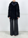 The Delaney Hooded Reversible Mink Fur Coat