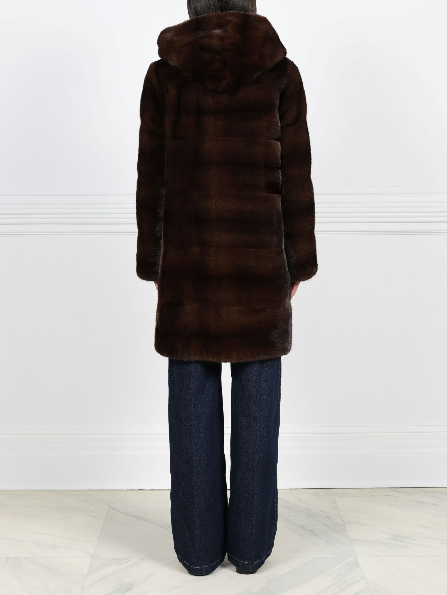 The Sharon Hooded Mink Fur Short Coat