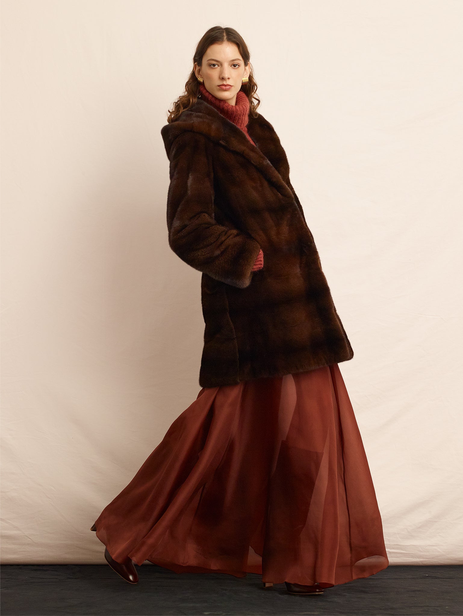 The Sharon Hooded Mink Fur Short Coat