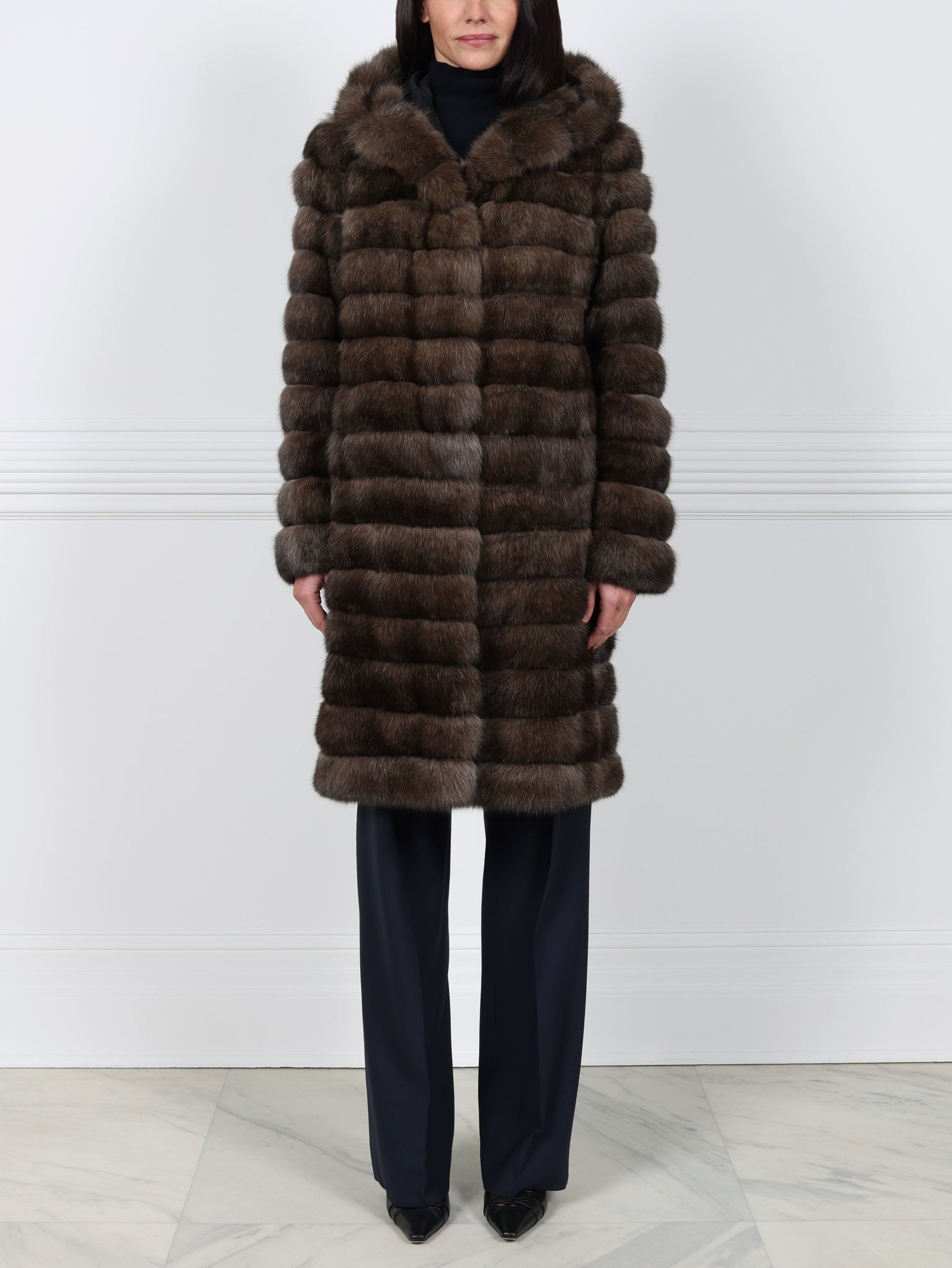 The Mia Sable Fur Storm Coat