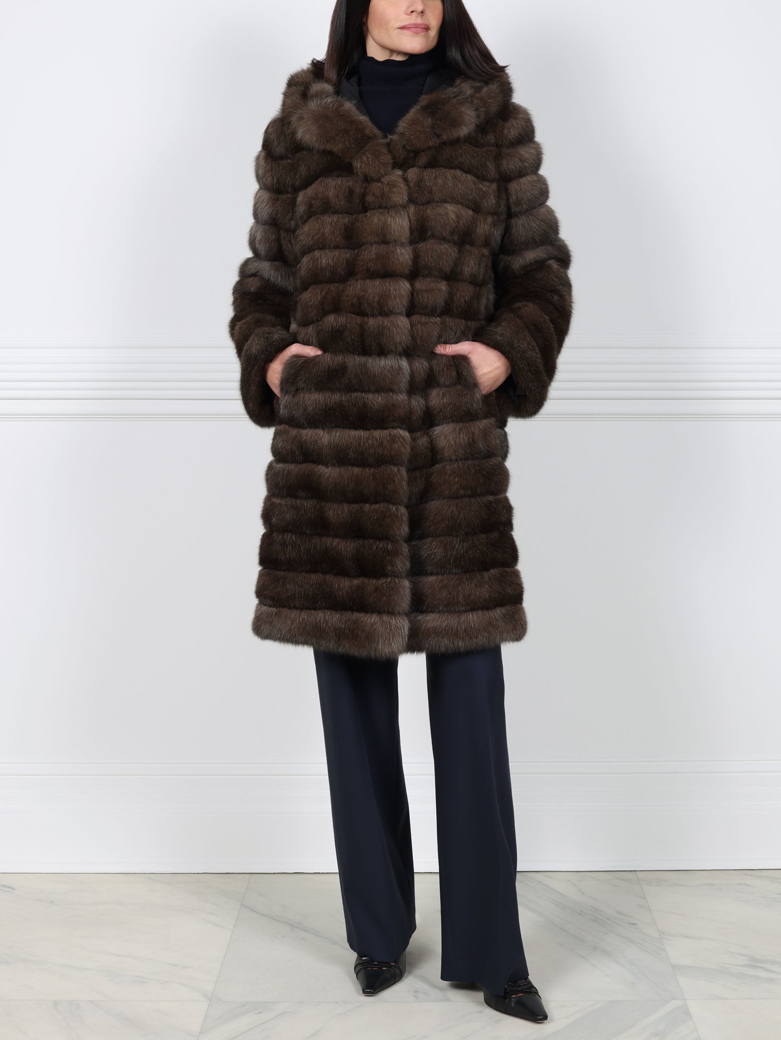 The Mia Sable Fur Storm Coat