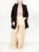 The Sharon Hooded Mink Fur Short Coat