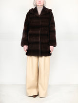 The Sharon Hooded Mink Fur Short Coat