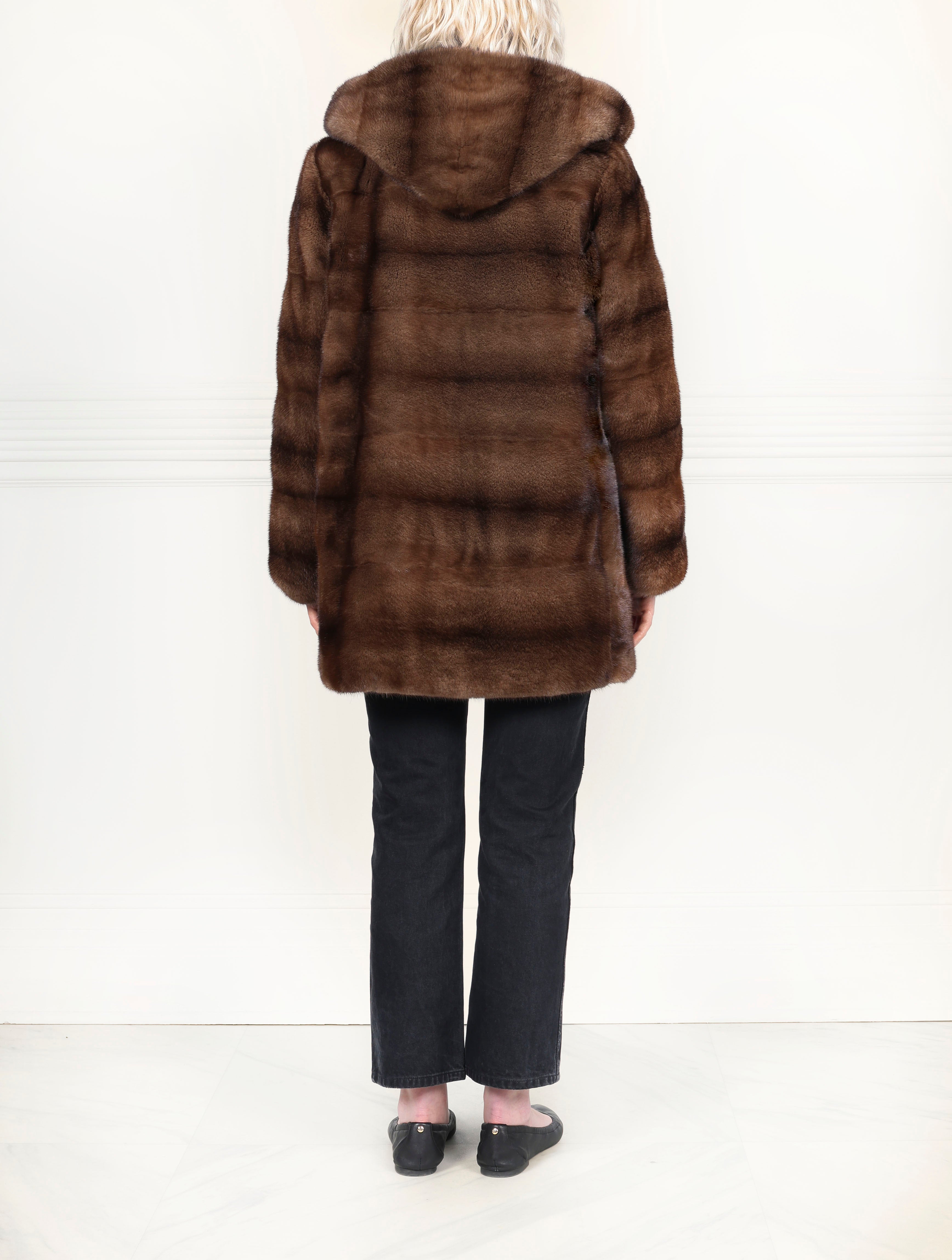 The Sandy Mink Reversible Coat in Green