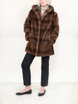 The Sandy Mink Reversible Coat in Green