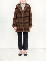 The Sandy Mink Reversible Coat in Green