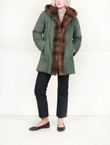 The Sandy Mink Reversible Coat in Green