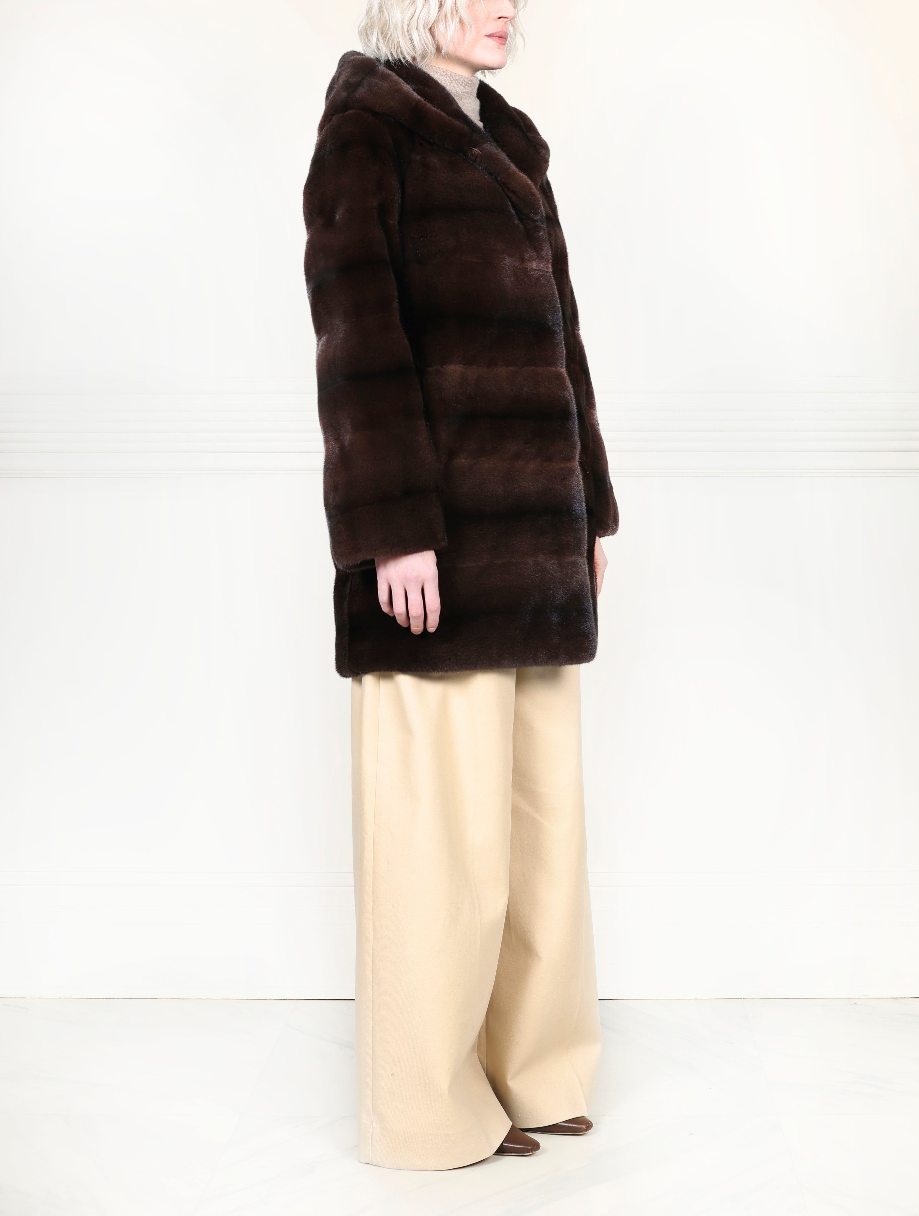 The Sharon Hooded Mink Fur Short Coat