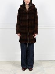 The Sharon Hooded Mink Fur Short Coat