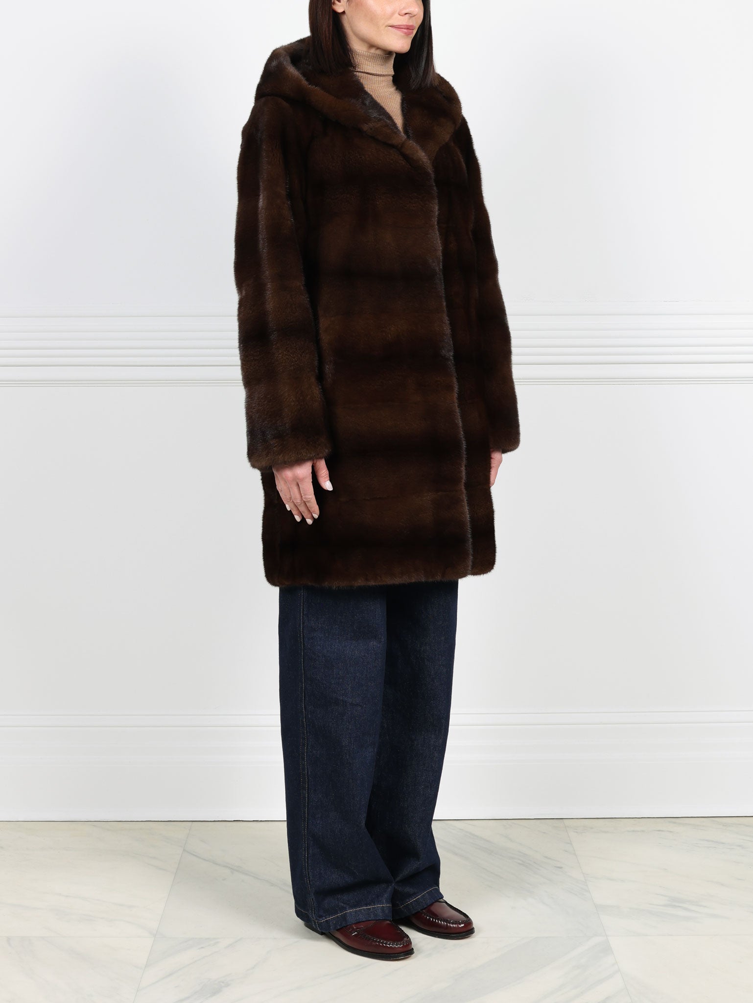 The Sharon Hooded Mink Fur Short Coat